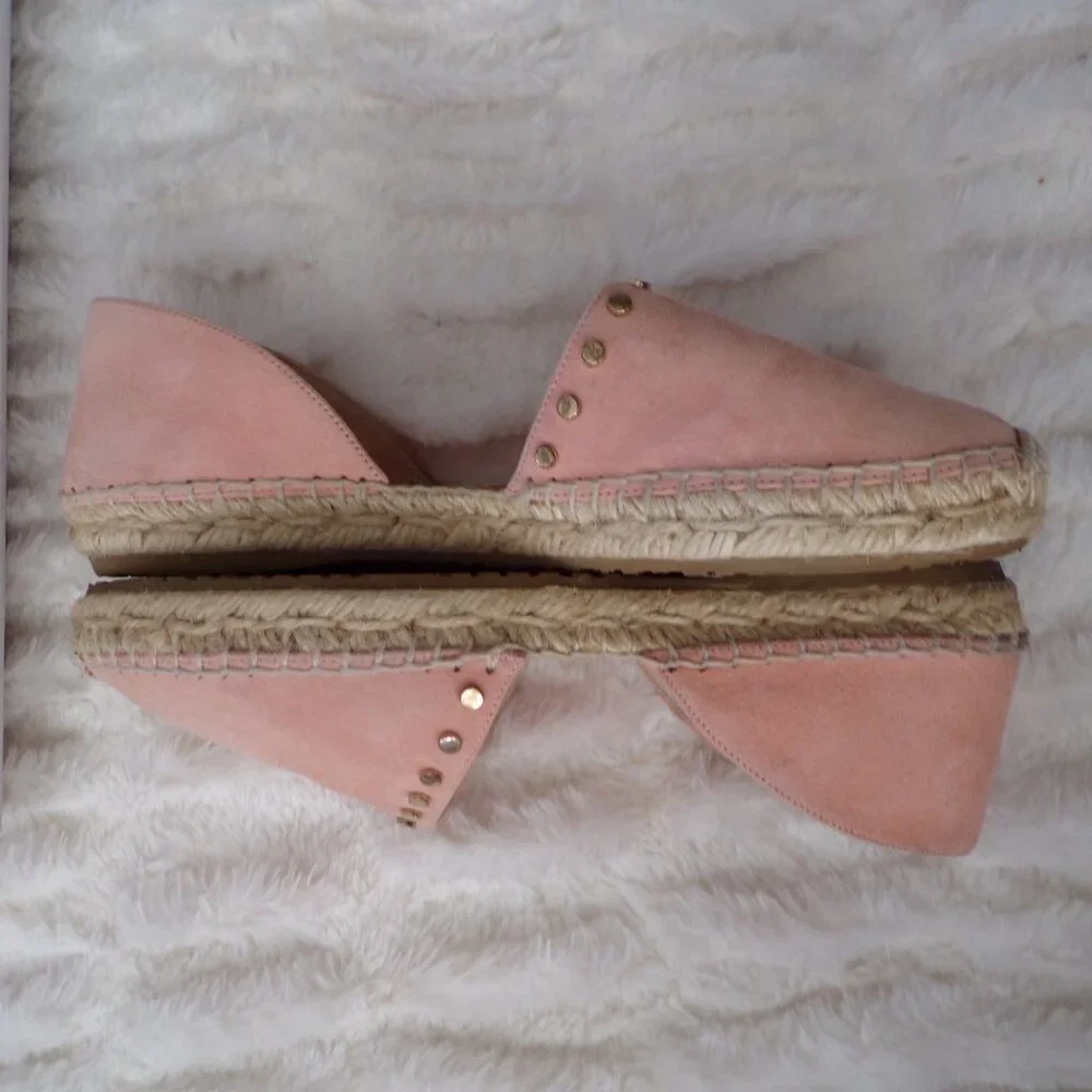 Jimmy Choo pink studded suede espadrilles 7